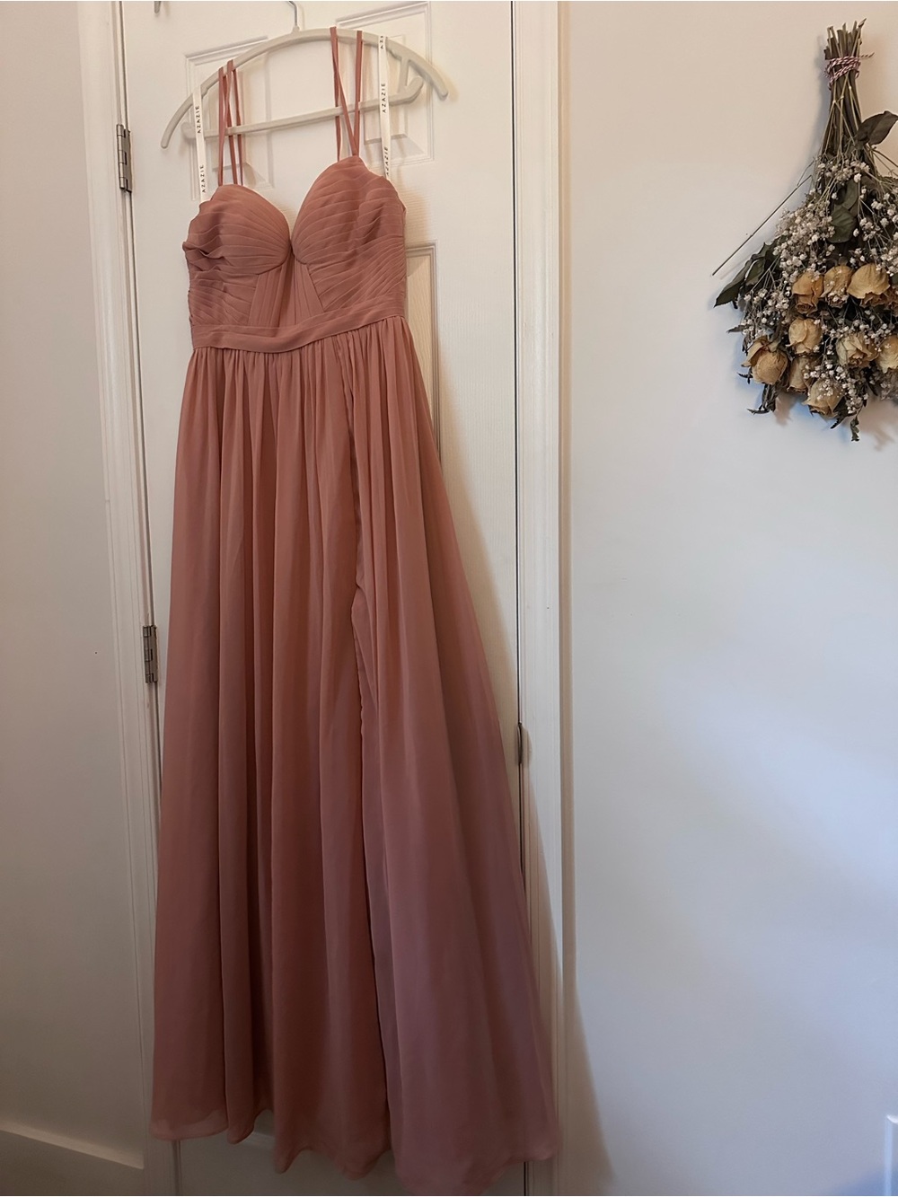 Azazie Dusty Rose Chiffon Sweetheart Maxi Dress